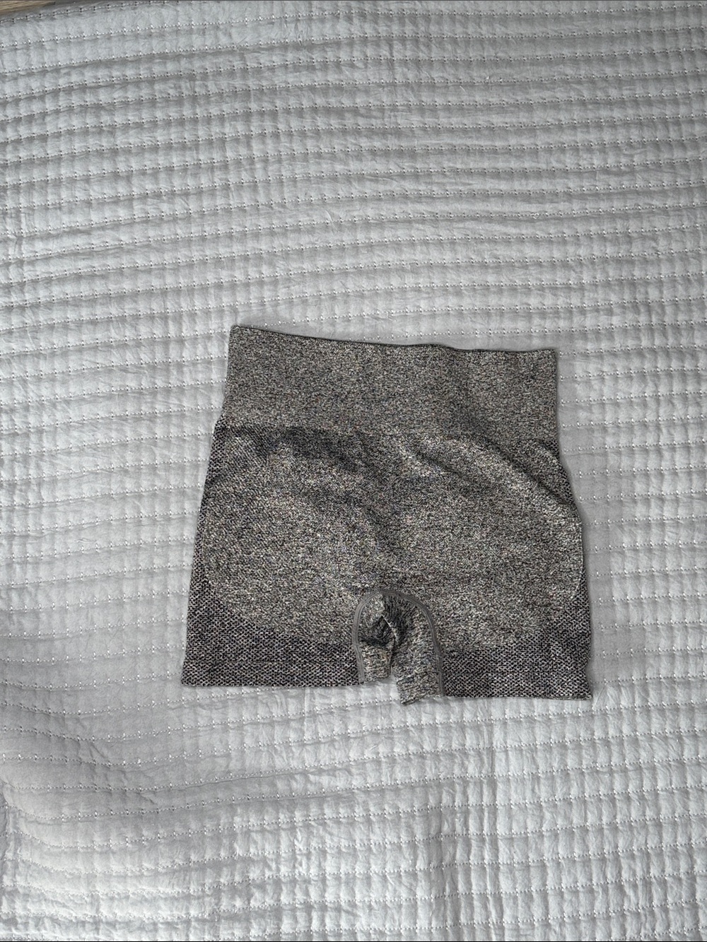 High-Waist Gray Seamless Bike Shorts